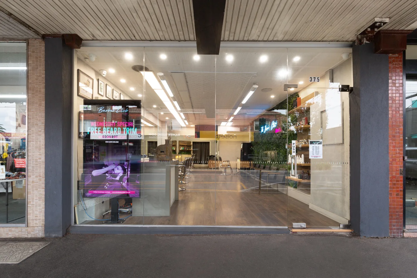 The Barber Club Bentleigh shopfront on Centre Rd